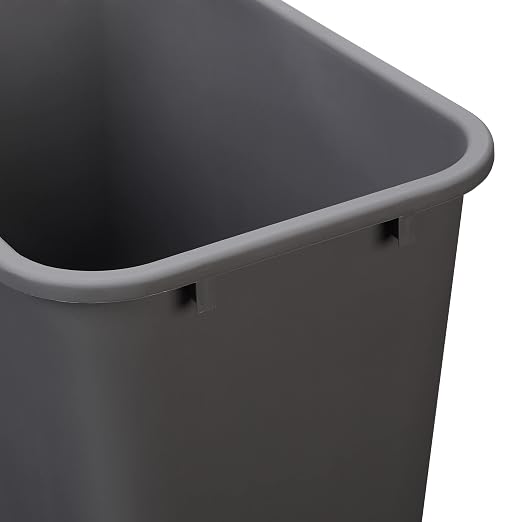 Amazon Basics Lightweight Rectangular Commercial Office Wastebasket, 10 Gallons, Grey - Image 4