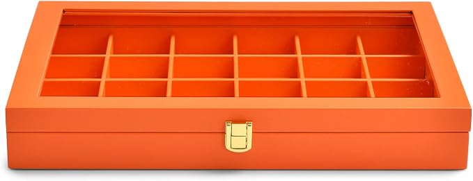 Oirlv 24 Grid Premium Leather Jewelry Organizer Tray with Transparent Lid Jewelry Display Case Drawer Insert Rings Earrings Holder - Image 5