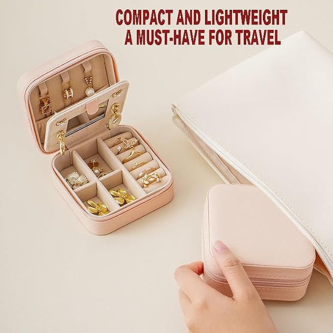 Compact and Secure Jewelry Box for Women Small Travel Portable Case with Lock Key Beautiful Jewelry Organizer and Storage Solution - Image 4