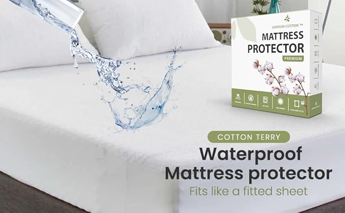 Premium Twin XL Size Mattress Protector 100% Waterproof Mattress Protector Breathable Deep Pocket Washable Bed Cover College Dorm Size (Twin XL)