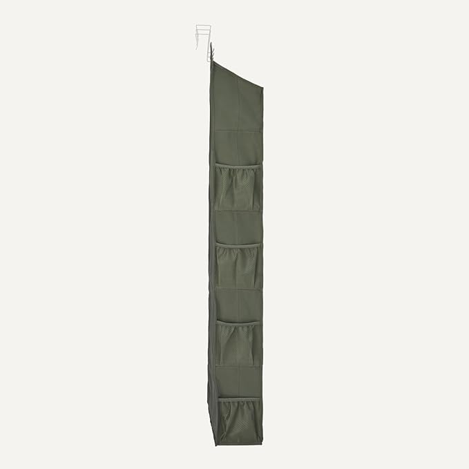 Amazon Basics 5 Tier Over the Door Hanging Shoe Organizer, Large Capacity, Space Saving, 6.4 x 54.5 x 14.9 in, Dark Grey - Image 4