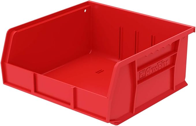 Akro-Mils 30235 AkroBins Plastic Storage Bins, Space-Saving Stackable Bins for Garage, Pantry, Craft Organization, 11" x 11" x 5", Red, 6-Pack - Image 12