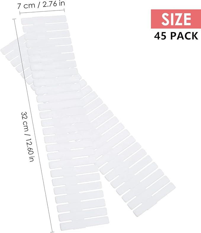 45 Pack Drawer Dividers, Plastic Adjustable Drawer Storage Organizer for Tidying Clutter Socks, Underwear, Makeup, Kitchen, Dresser White - Image 2