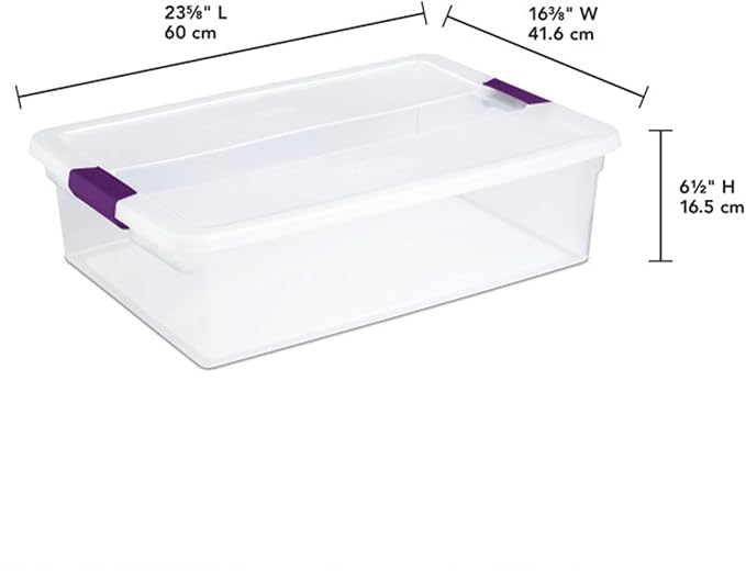 Sterilite 18-Pack 32 Quart ClearView Latch Box, Stackable Organizer Bins with Latching Lids - Clear Plastic Organization Containers for Closet, Bedroom, Shelving Units and Everyday Home Storage - Image 3
