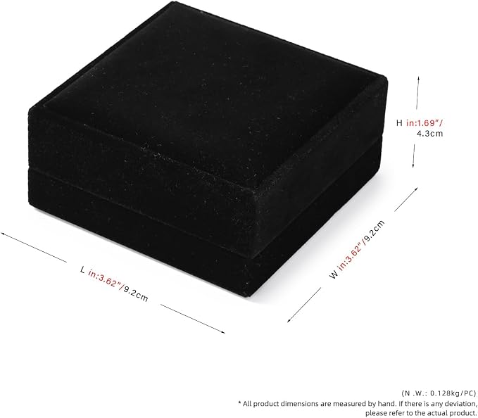 3 in 1 Velvet Jewelry Set Gift Box Earring Gift Box Ring Necklace Boxes Small Jewelry Storage Boxes for Travel Birthday Mother's Day Valentine's Day Gifts (Black) - Image 4