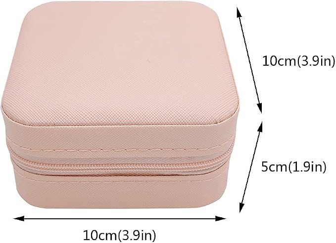 TRODANCE Mini Jewelry Travel Case, Small Portable Jewellry Organizer Box Portable Display Storage Box for Rings Earrings Necklaces, Gifts for Girl, Women, Wedding, Birthday, Mom, Mother's Day (Pink) - Image 5