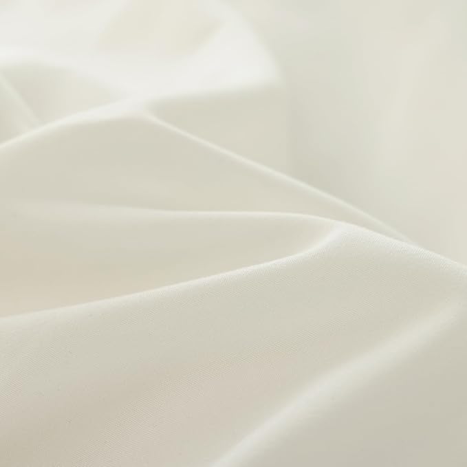 JANZAA Full Comforter Set Creamy White Ruffle Comforter with 2 Pillowcase Soft Full Size Bed Set Vintage Farmhouse Bed Comforter Set Fluffy Shabby Chic Bedding for All Season