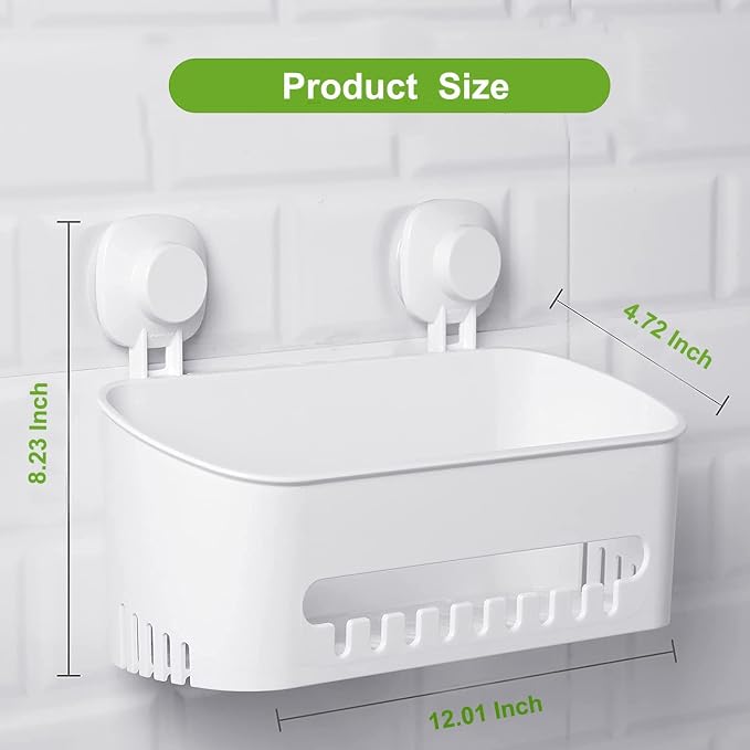 LUXEAR Suction Cup Shower Caddy - No Drilling Removable Shower Caddy - Powerful Suction Shower Organizer Max Hold 22lbs, Waterproof Suction Storage Basket for Bathroom & Kitchen - Image 6