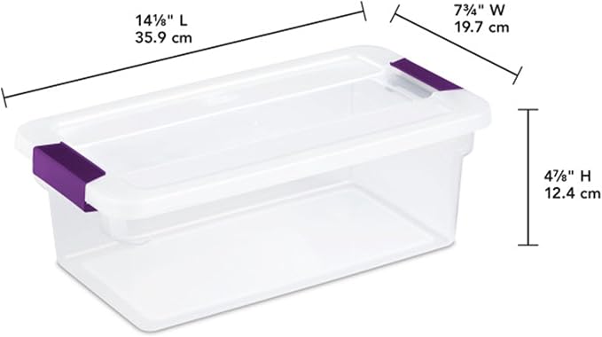 Sterilite 12-Pack ClearView Latch Box, Stackable Clear Organizer Bins with Lids, 6 Qt – Plastic Tote Containers for Closet, Office, Bedroom, Shelving Units and Everyday Home Storage Organization - Image 2