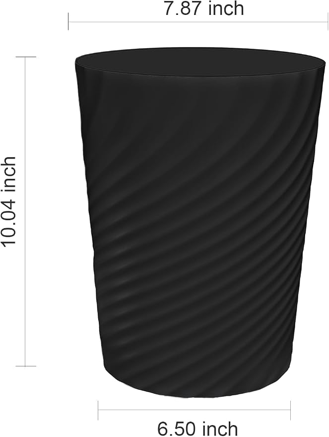 DAJITRE 1.8 Gallon Small Trash Can Wastebasket Recycling Bin Slim Profile for Compact Spaces Bathroom, Office, Bedroom, Kitchen (1.8 Gallon-2pack, Black) - Image 8