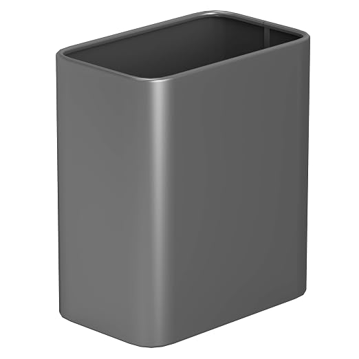 Cesun Small Bathroom Trash Can, 2.1 Gallons, Open-Top, Gray Metal, Stainless Steel, Modern, Ideal for Bathroom, Bedroom, Home Office,Toilet, Rv,Near Desk, Under Sink by Cesun