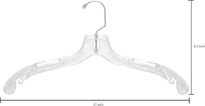 DEILSY™ Clear Plastic Hangers 100 Pack - Durable Clothes Hanger for Wardrobe Organization, Essential Plastic Hanger for Garments, Versatile Coat Hangers for Home and Retail Use - Image 3