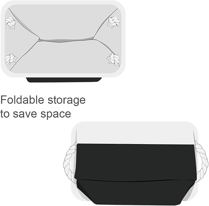 TheWarmHome Storage Bins for Shelves - 6 Pack 11.8x7.8x5.2 inch Collapsible Storage Cubes, Basket for Gifts Empty Closet Organizing Dog Toy Box (White & Black) - Image 7