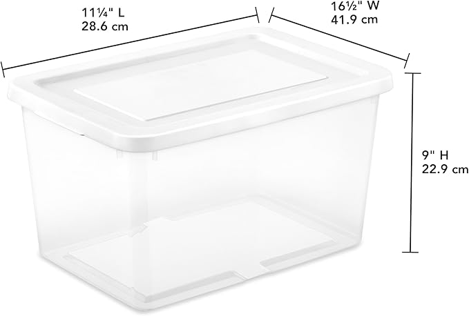 Sterilite 16 Pack Storage Box, 20 Quart Stackable Tote, Clear Plastic Container with Secure Snapping Lids for Home and Office Organization, White - Image 3