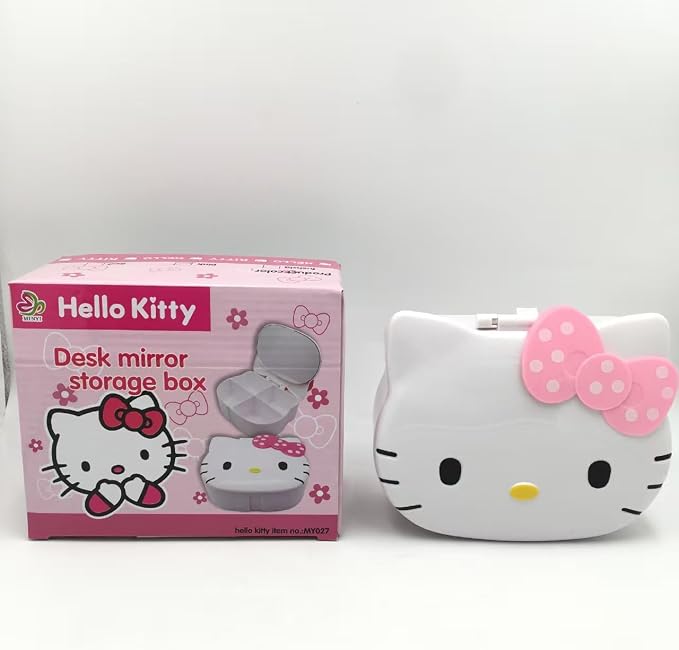 FUAN Kitty jewelry Box Cute Jewelry Anime Kitty Portable Travel Jewelry Case Cartoon Kawaii Jewelry Box For Women Jewelry Charms Kids Jewelry Box Anime Cat Jewelry Case With Mirror by Unknown