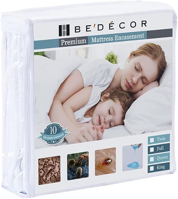 Bedecor Zippered Full Mattress Protector Cover for 14"-15" Depth Mattress,Fully Encased Liquid Proof Urine Pee Protection Breathable Smooth Incontinence Pet Baby Potty Training