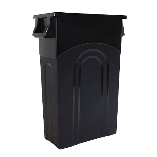 United Solutions Highboy Waste Container, 23 Gallon, Space Saving Slim Profile and Easy Trash Bag Removal, Indoor or Outdoor Use, Integrated Handles for Easy Carrying, 4-Pack, Black. - Image 7