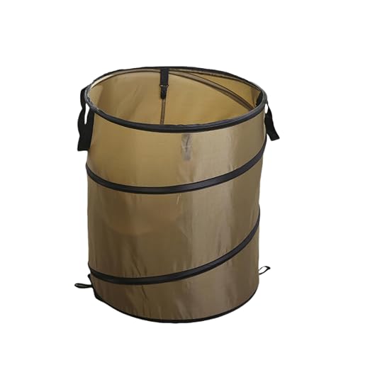 Collapsible Trash can/Folding Garbage Cans,Portable Trash can,Pop Up Trash Can,for Camping Garbage Can Collapsible,Clothes and Toys Recycle bin (BrownColor) by Unknown