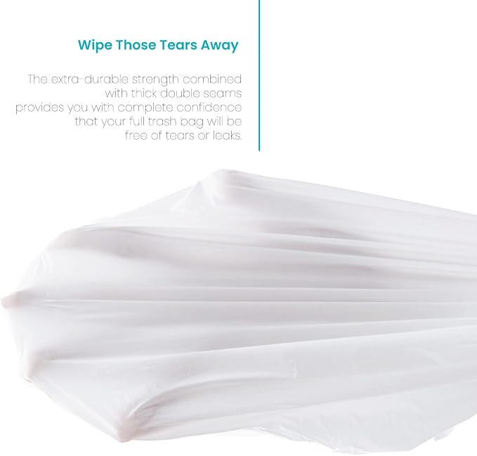 Home Zone Living 8 Gallon Kitchen Trash Bags with Drawstring Handles, Heavy Duty Custom Fit Design for 30 Liter Dual Recycling Liners, Code 30R, 60-Count (Pack of 8) - Image 3