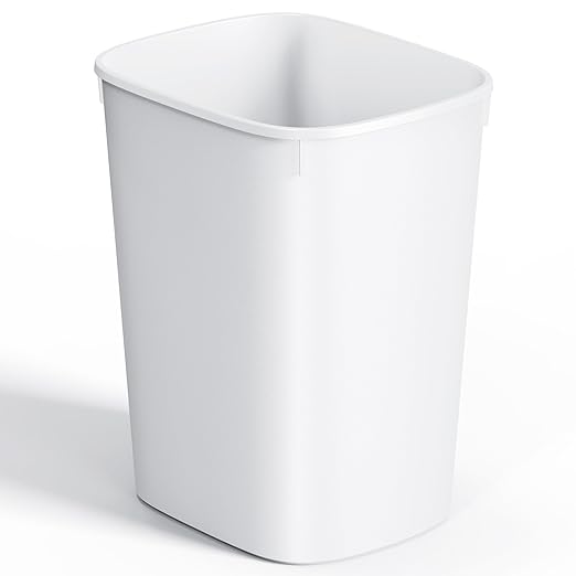CEROELDA Small Bathroom Trash Can, 2.6 Gallon Slim Mini Garbage Can Small Trash Bin Plastic Waste Basket for Dorm Room, Bedroom, Office, Toilet (White) by WelcometoCEROELDA
