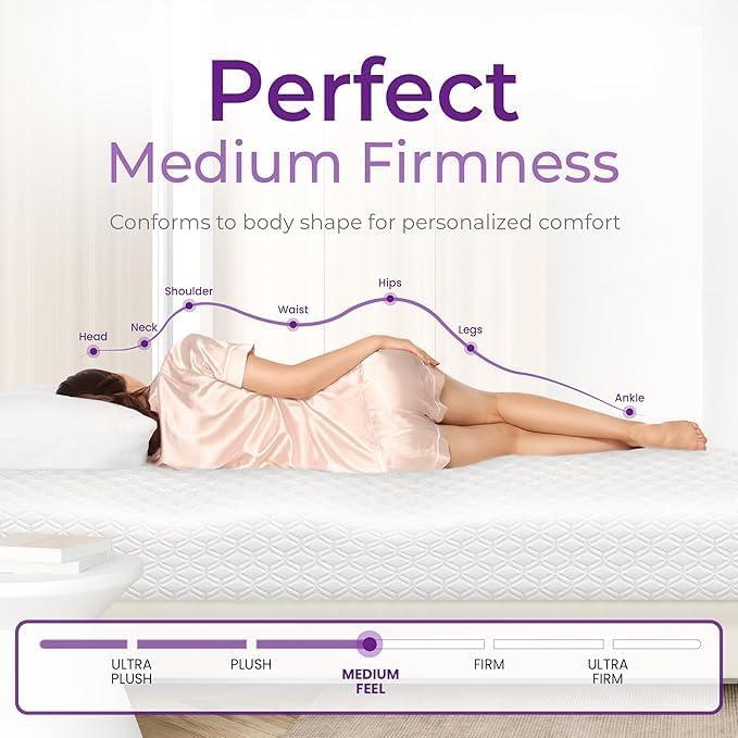 GAESTE 10 Inch Full Cooling Gel Memory Foam Medium Firm Mattress Breathable Pressure Relief CertiPUR-US Certified Foam, Mattress-in-a-Box Comfort & Supportive No Fiberglass (Full, 10 in)
