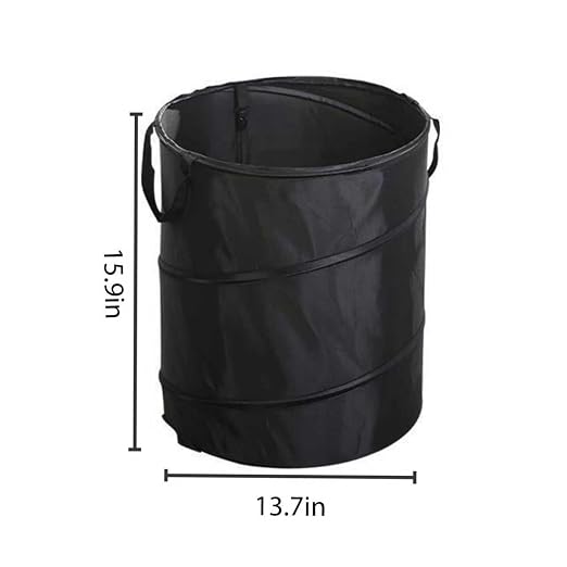 Collapsible Trash can/Folding Garbage Cans,Portable Trash can,Pop Up Trash Can,for Camping Garbage Can Collapsible,Clothes and Toys Recycle bin (Black) - Image 4