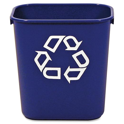 Rubbermaid Commercial Deskside Recycling Container, 3.4-Gallon, Blue, Small, Plastic, for Bedroom/Bathroom/Office, Fits Under Desk/Sink/Cabinet, Pack of 12 by RubbermaidCommercialProducts