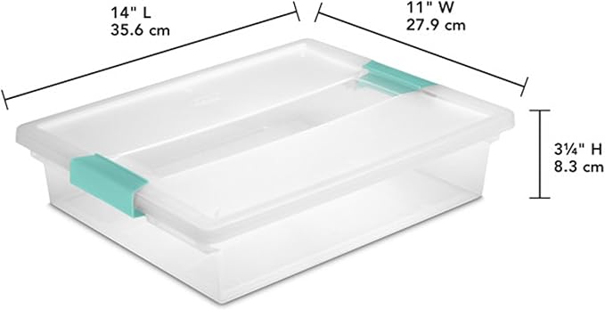 Sterilite 24-Pack Clip Box, Stackable Clear Plastic Bins with Latching Lids, Large - Writing, Arts or Crafts Supplies Storage Containers for Home, Office, Classroom and Workshop Organization - Image 3