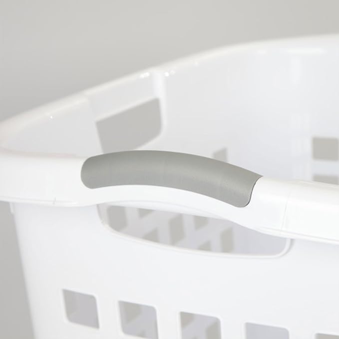 Sterilite Ultra Easy Carry Laundry Hamper, Comfort Handles to Easily Carry Clothes Between the Bedroom and Laundry Room, Plastic, White, 4-Pack - Image 6