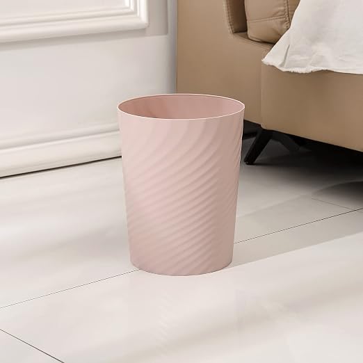 UUJOLY Plastic Trash Can Wastebasket, Garbage Container Basket for Bathrooms, Kitchens, Offices, Kids Rooms (Pink, 1 Pack) - Image 2