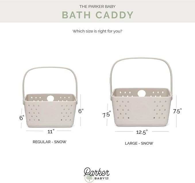 Parker Baby Large Bath Caddy | BPA Free & Food Grade Shower Caddy Organizer for Toys & Supplies | Quick-Dry, Sturdy & Perfect Size Shower Basket w/Handle in Neutral Colors - Image 7