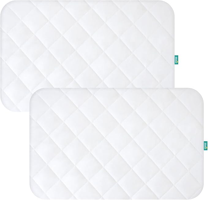 Pack and Play Sheets Fitted 2 Waterproof Mattress Protector Pad Cover Quilted Compatible with Graco Pack n Play & Dream On Me & Pamo Babe, Playpen/Playard 39" x 27" White