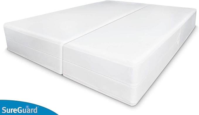 Split King Size SureGuard Box Spring Encasement Pack - 100% Waterproof, Bed Bug Proof, Hypoallergenic - Premium Zippered Six-Sided Covers