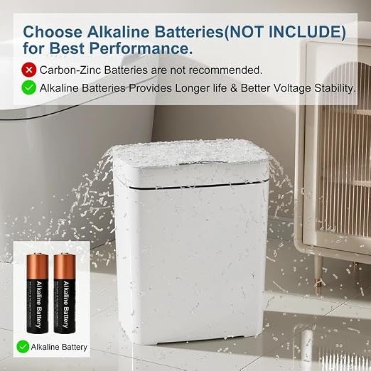 Vanpopubs 2 Pack 2.7 Gal Bathroom Trash Can with Lid, Automatic Trash Can Small Smart Garbage Can Touchless, Slim Motion Sensor Waterproof Plastic Trash Bins for Bedroom Office Kitchen Toilet - Image 5
