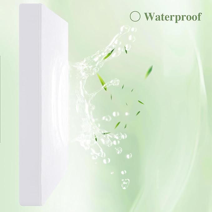 King Mattress Protector, Waterproof Mattress Pad Washable Rayon Mattress Cover Breathable Noiseless Bed Protector 3D Patterns 5" - 21'' Elastic Fitted Deep Pocket(White)
