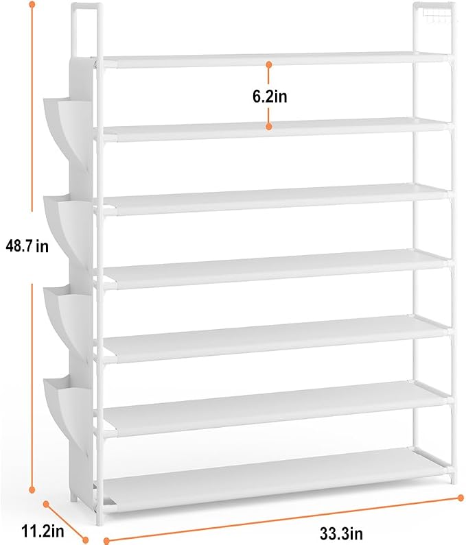 OYREL Shoe Rack 7 Tier Shoe Organizer Shoe Storage 28-35Pairs Shoe Rack for Closet Shoe Rack Organizer Entryway Shoe Holder Space Saving Shoe Shelf Shoe Stand Large Tall Shoe Tower Garage - Image 3
