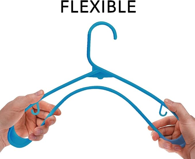 Sharpty Plastic Hangers Clothes Hangers for Clothing, Closet, Coats & Shirts - Durable & Space Saving - for Everyday Standard Use, Room Essentials & Basics - 20 Pack - Blue - Image 3