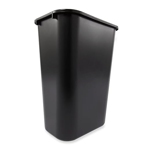 Rubbermaid Commercial Products Deskside Wastebasket/Trash Can, 10.25-Gallon/41-Quart, Black, Plastic, Garbage Can for Home/Office, Fits Under Desk/Sink/Cabinet, Pack of 4 - Image 2