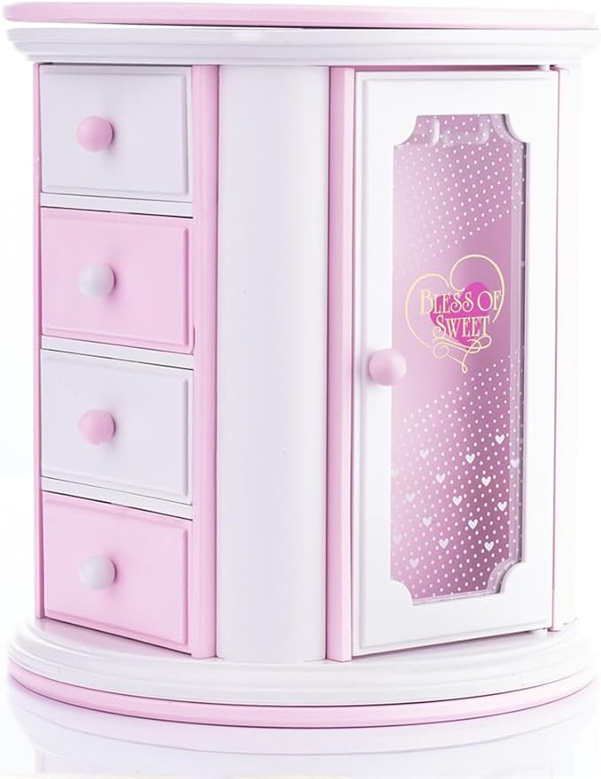 Renawe Girls Musical Jewelry Box Necklace Storage Accessories Gifts Cute Kids Jewelry Boxes for Little Girl Toddler Children Jewelry Organizer Best Girls Birthday Gift Stuff Child Music Jewelry Box - Image 3