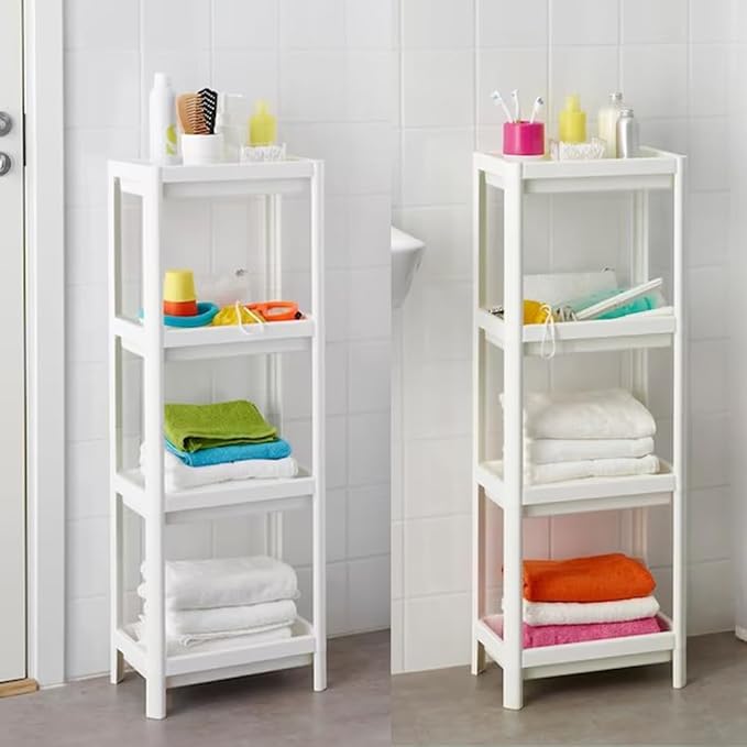 HIEEY 4 Tier Bathroom Shelf,Bathroom Rack, Shelves Organizer, for Bathroom Laundry Pantry Kitchen Narrow Places - Image 2