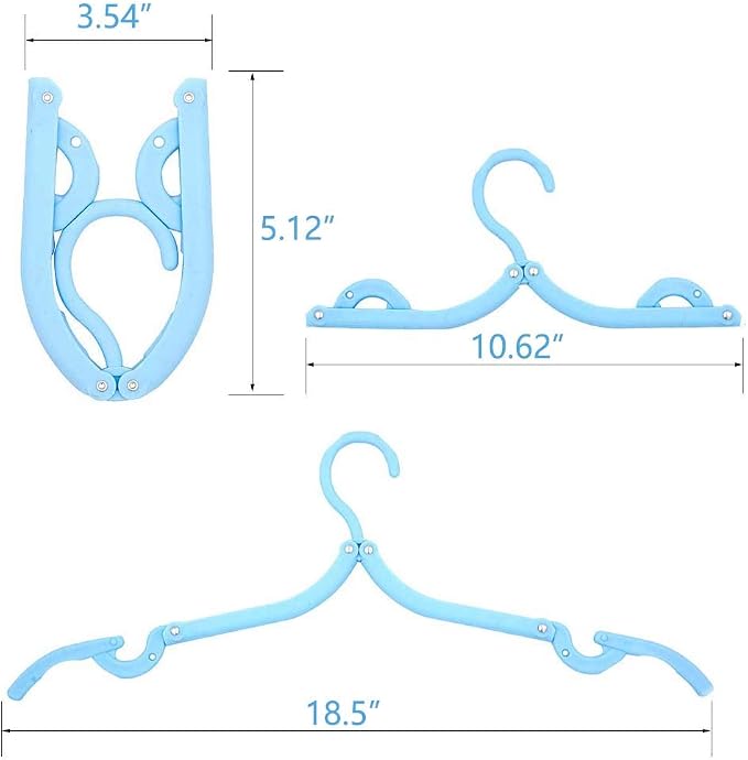 20 PCS Travel Hangers with 12 Pcs Clips - Cruise Ship Essentials Portable Folding Clothes Hangers Travel Essentials Foldable Clothes Drying Rack for Travel - Image 6