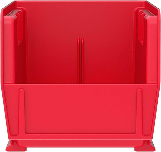 Akro-Mils 30230 AkroBins Plastic Storage Bins, Space-Saving Stackable Bins for Garage, Pantry, Craft Organization, 11" x 5" x 5", Red, 12-Pack - Image 7