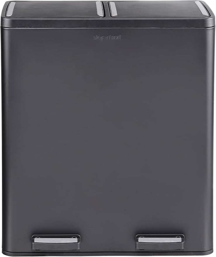 Step N' Sort The 18.5 Gallon Extra Large Capacity, Soft-Step, Dual Trash and Recycling Bin with Removable Inner Bins - Image 4