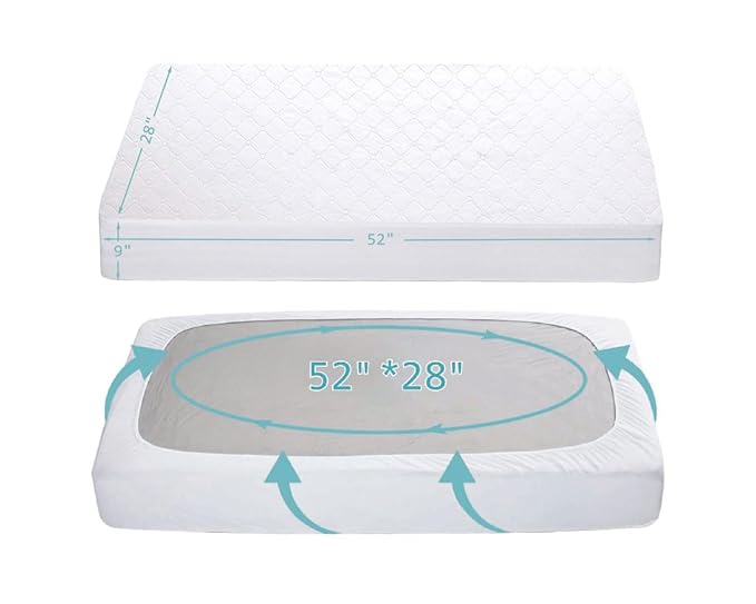 American Baby Company 2 Pack Waterproof Fitted Crib Mattress Protector 52" x 28" - Quilted, Noiseless, Ultra-Soft & Breathable Crib & Toddler Mattress Pad Cover