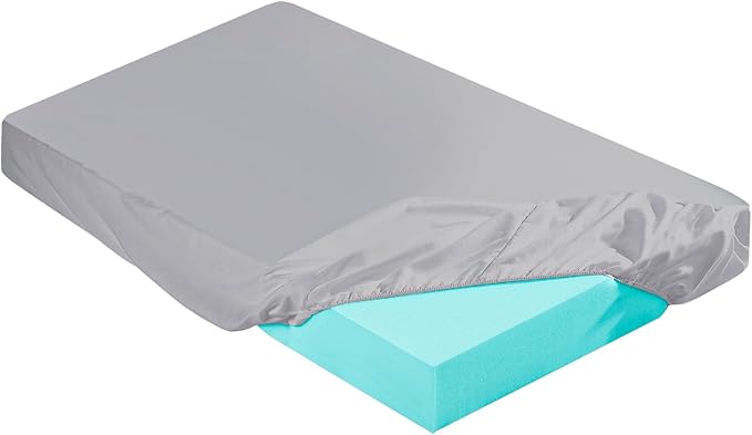 2-3 Inch Mattress Topper Cover (Only Cover) Memory Foam Protector Microfiber Memory Foam for Latex Mattress Topper Gel RV(Twin 75 x 38 Inch,Light Gray)