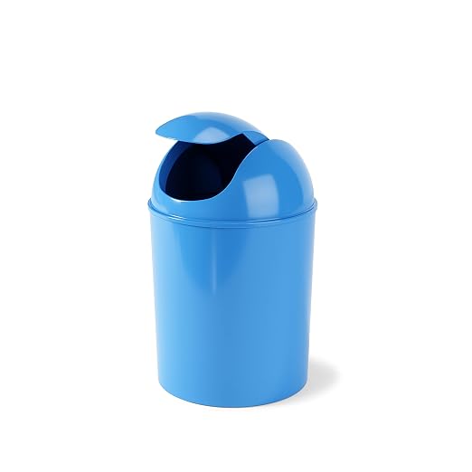 Umbra 1.25 Gallon Mini Waste Can with Removable Swing-Top Lid - Small Garbage Bin for Kitchen, Bathroom, Bedroom, Office - Compact Trash Can Fit Under Tables & Counters - Sky Blue - Image 3