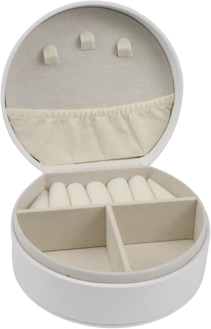 Travel Jewelry Case,Personalized Jewelry Box,Elegant Half-Moon Design with Personalized Golden Initial Case,Personalized Gifts for Women,Jewelry organizer;Personalized Gifts for Women or Friends(D) - Image 5