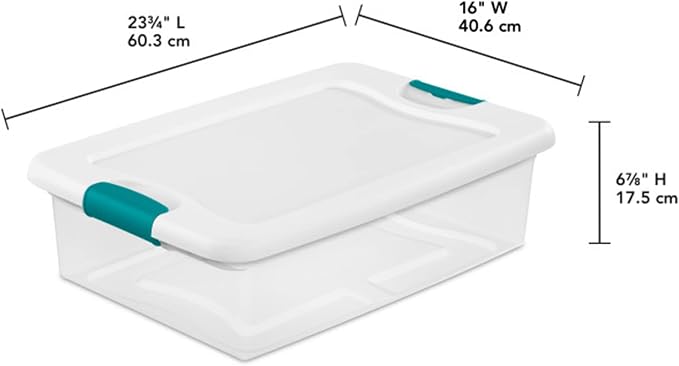 Latching Storage Box, See-Through Base, 32-Qt - Image 2