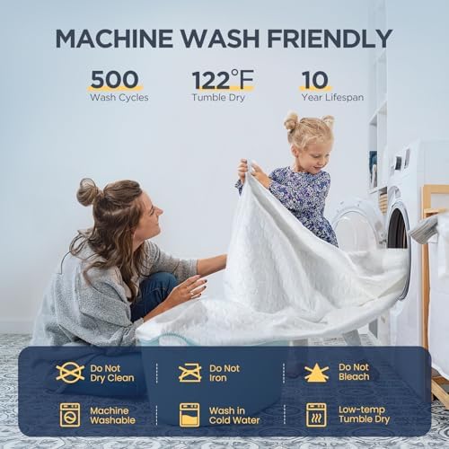 Waterproof King Mattress Protector Made from Silver-Infused Bamboo Rayon for Better Health, Odor-Free Hypoallergenic King Mattress Cover, 3D Air Quiet Bed Cover Fits 6"-21"