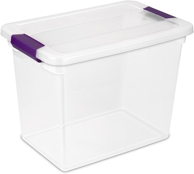 Sterilite 6-Pack 27 Quart ClearView Latch Box, Stackable Organizer Bins with Latching Lids - Clear Plastic Organization Containers for Closet, Bedroom, Shelving Units and Everyday Home Storage - Image 7